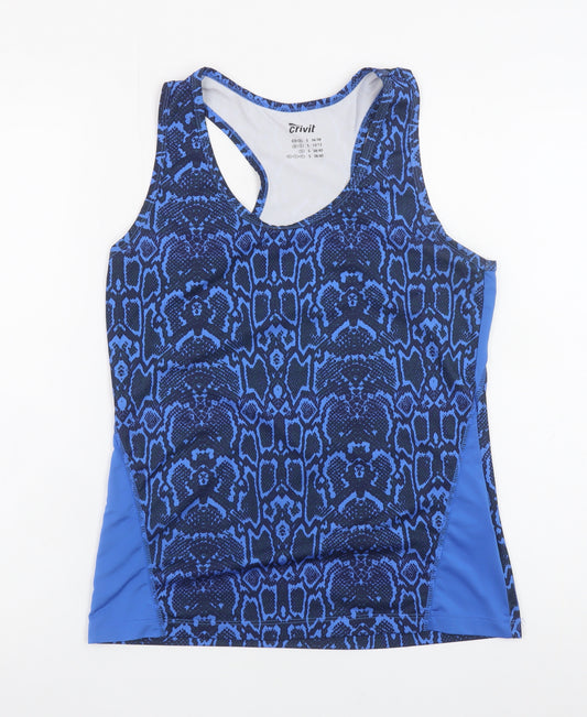 Crivit Women's Blue Snake Print Tank Top Size S 10/12 Polyester Blend