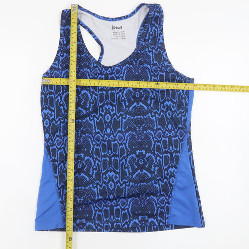 Crivit Women's Blue Snake Print Tank Top Size S 10/12 Polyester Blend