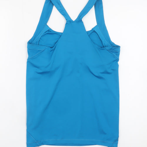 Reebok Womens Blue Racerback Tank Top L Sports Moisture Wicking