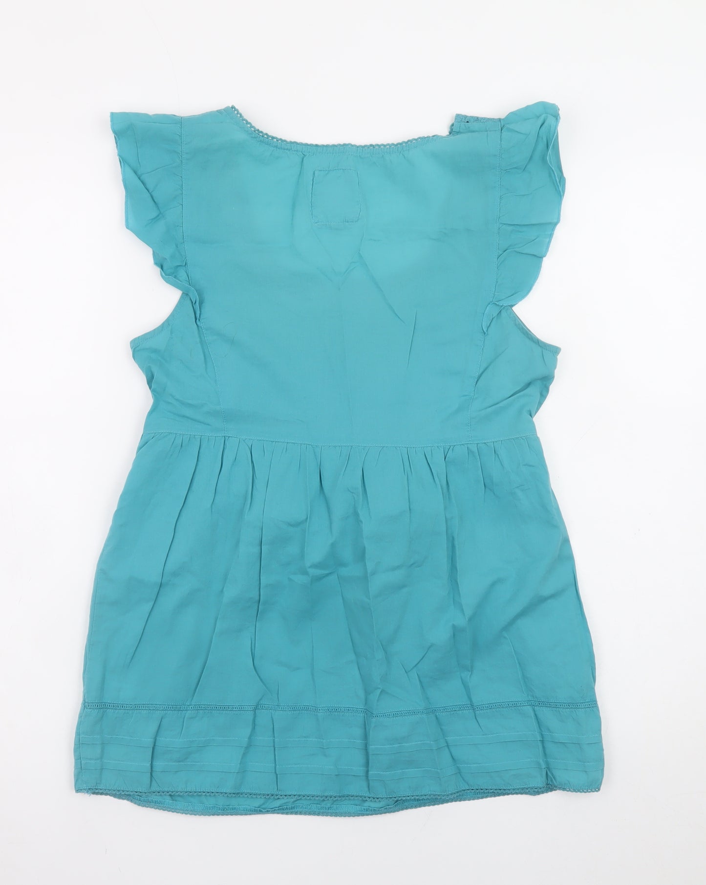 Mantaray Women's Blue Cotton Fit & Flare Summer Dress Size 8