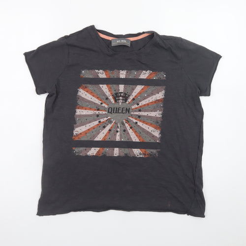 MOS MOSH Women's Black Graphic Sequin T-Shirt Size S
