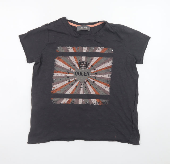 MOS MOSH Women's Black Graphic Sequin T-Shirt Size S