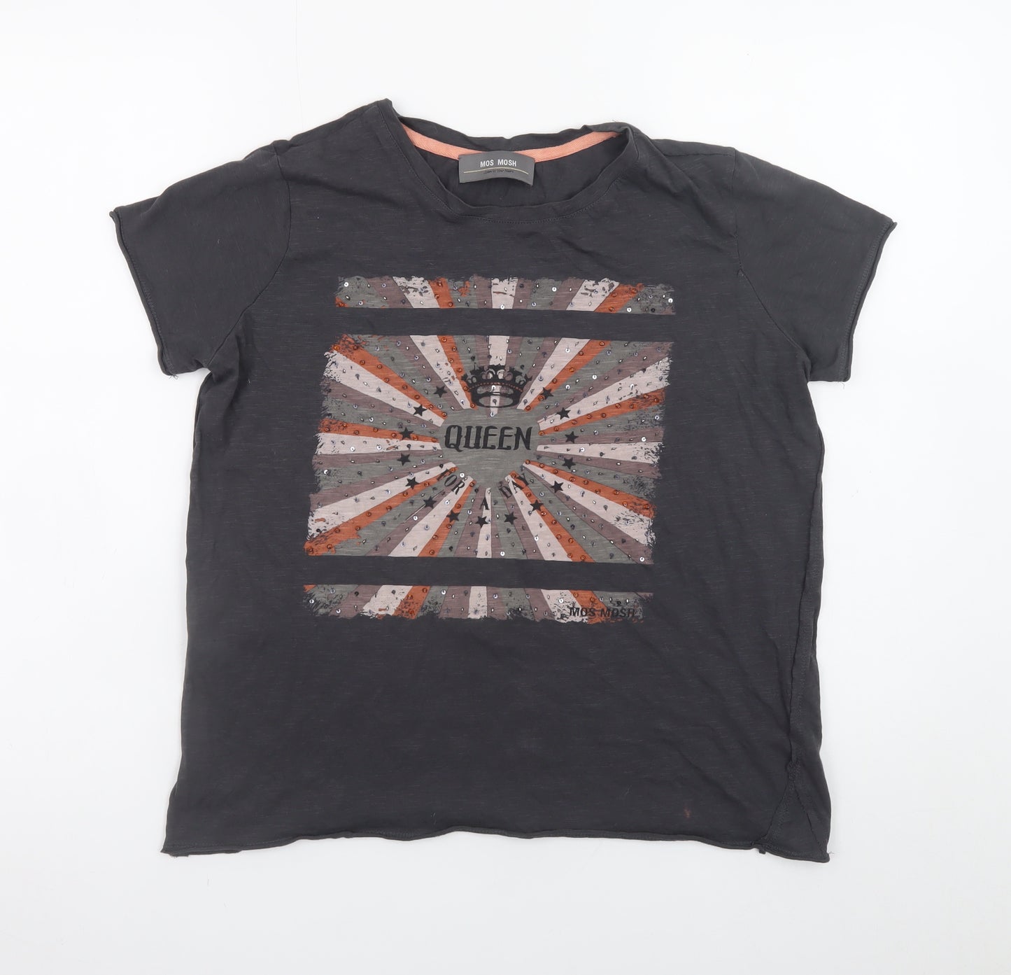 MOS MOSH Women's Black Graphic Sequin T-Shirt Size S