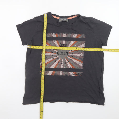 MOS MOSH Women's Black Graphic Sequin T-Shirt Size S
