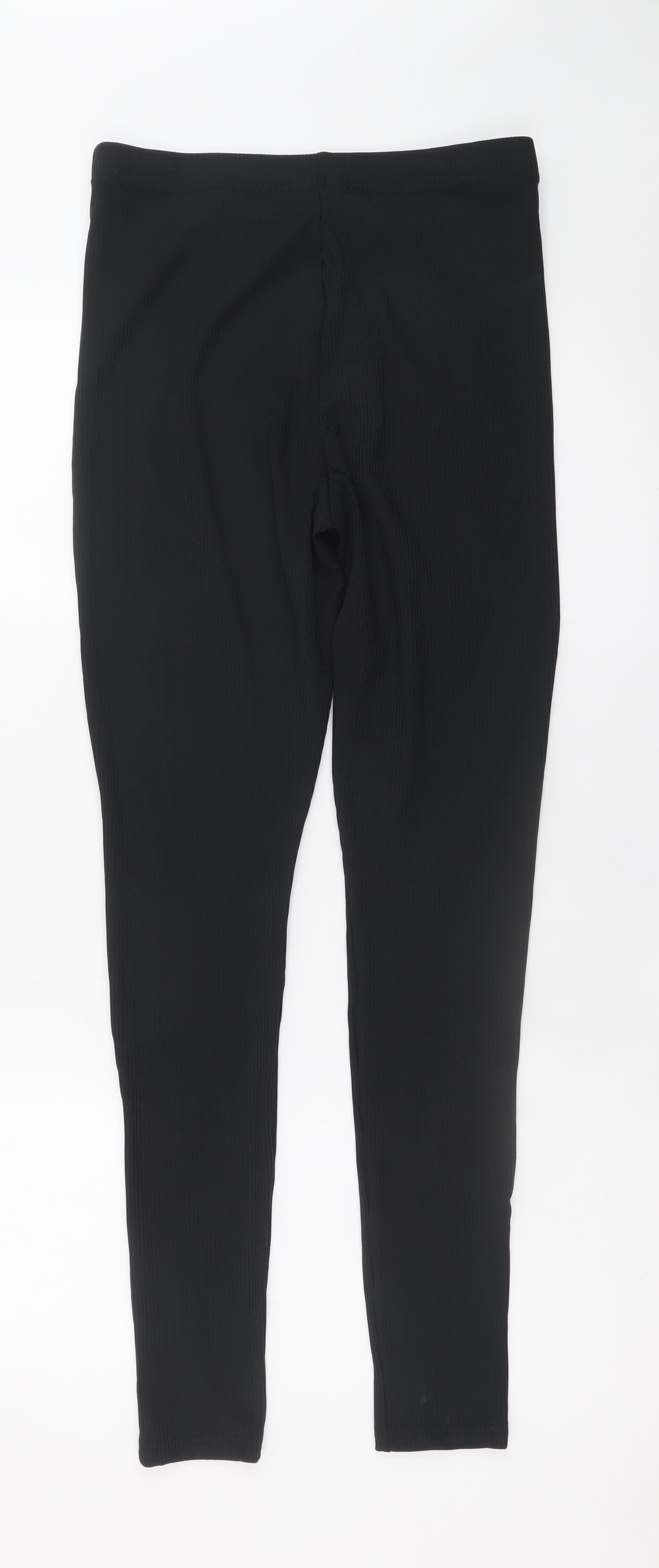Topshop Women Black Size 12 Ankle Length Stretch Leggings