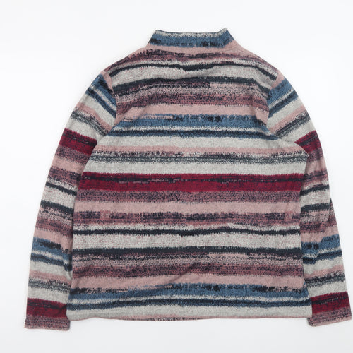 Tea Lane Women’s Multicoloured Striped Mock Neck Long Sleeve Top XL
