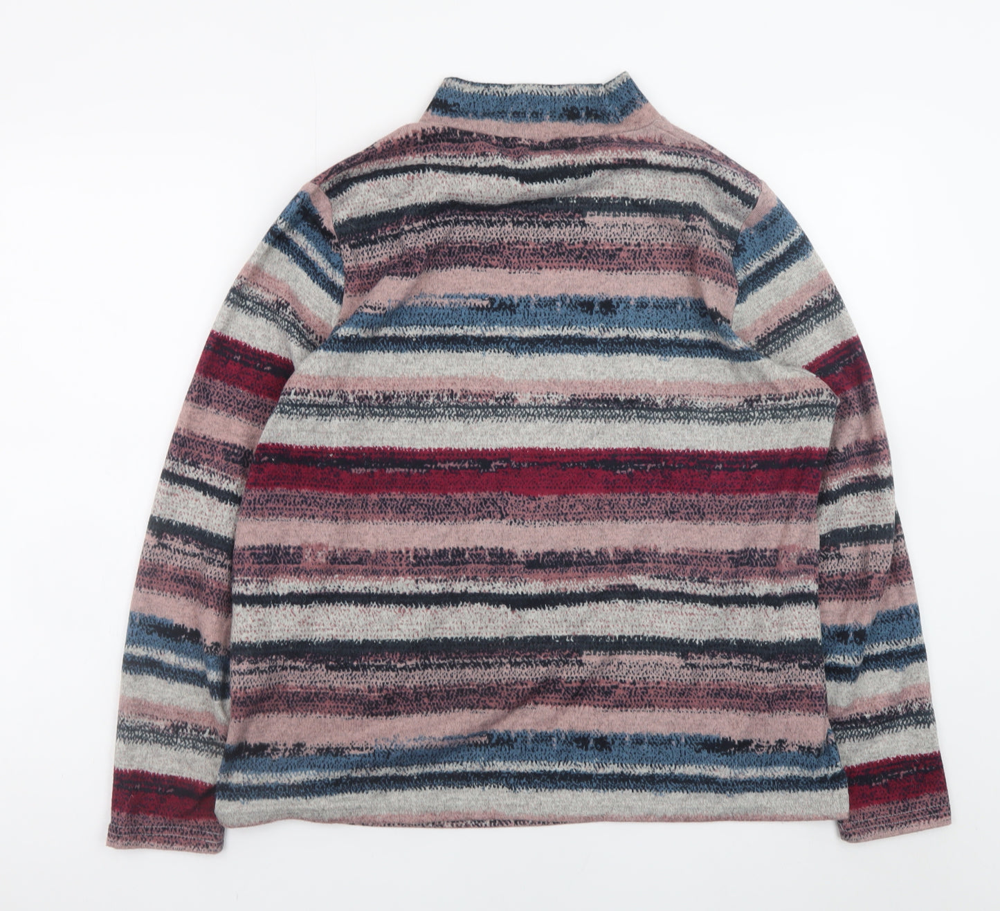 Tea Lane Women’s Multicoloured Striped Mock Neck Long Sleeve Top XL