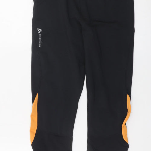 Odlo Womens Black Capri Leggings Medium Stretch Running Trousers