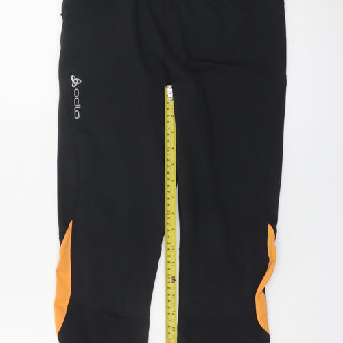 Odlo Womens Black Capri Leggings Medium Stretch Running Trousers