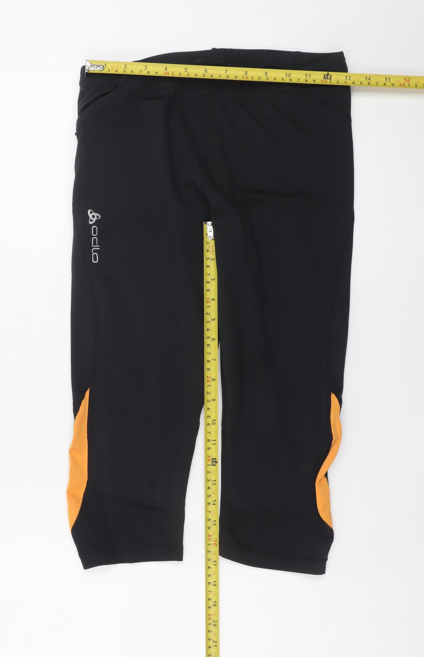 Odlo Womens Black Capri Leggings Medium Stretch Running Trousers