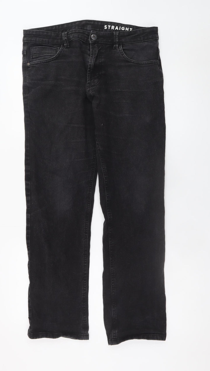 Dunnes Stores Men's Black Straight Jeans 34W 30L Cotton Denim