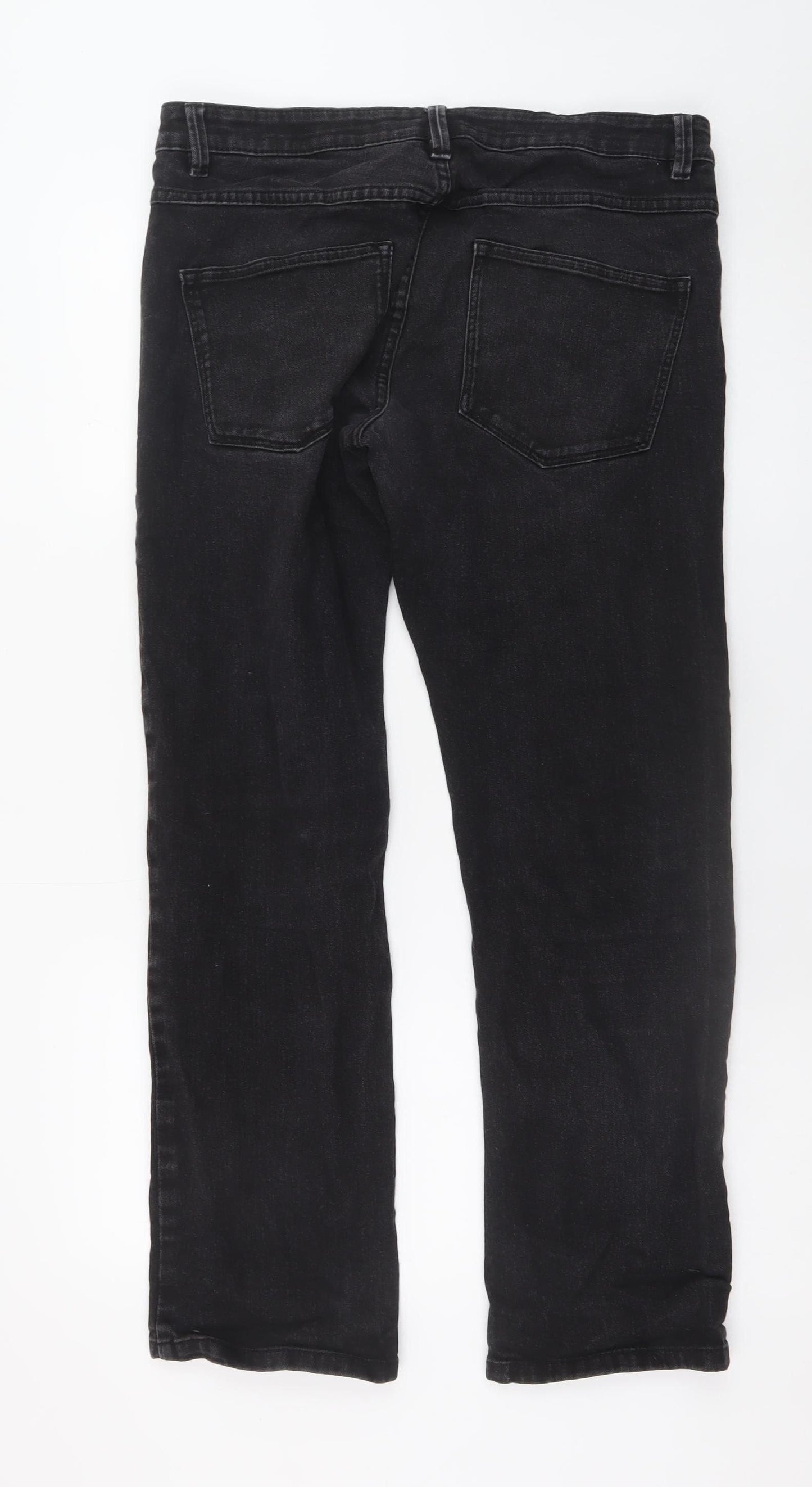 Dunnes Stores Men's Black Straight Jeans 34W 30L Cotton Denim