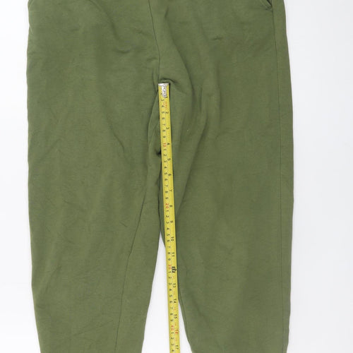 Marks and Spencer Men's Green Jogger Trousers Size M