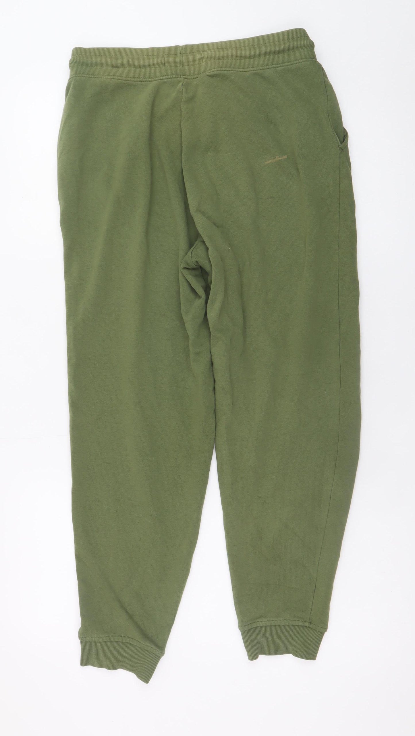 Marks and Spencer Men's Green Jogger Trousers Size M