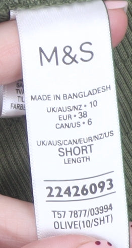 Marks and Spencer Men's Green Jogger Trousers Size M