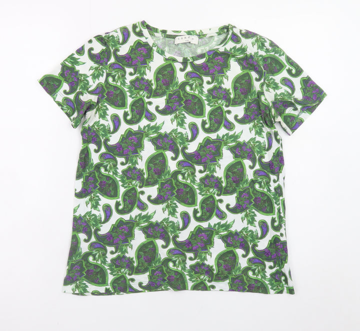 Sandro Women’s Multicoloured Paisley Cotton T-Shirt Size S