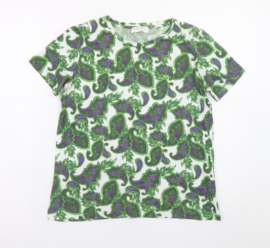 Sandro Women’s Multicoloured Paisley Cotton T-Shirt Size S
