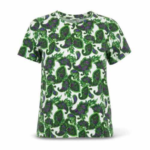 Sandro Women’s Multicoloured Paisley Cotton T-Shirt Size S