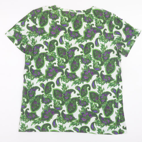 Sandro Women’s Multicoloured Paisley Cotton T-Shirt Size S