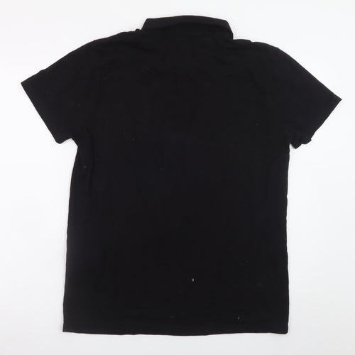 M.I.D.A. Men’s Black Cotton Polo Shirt Size L Casual Classic