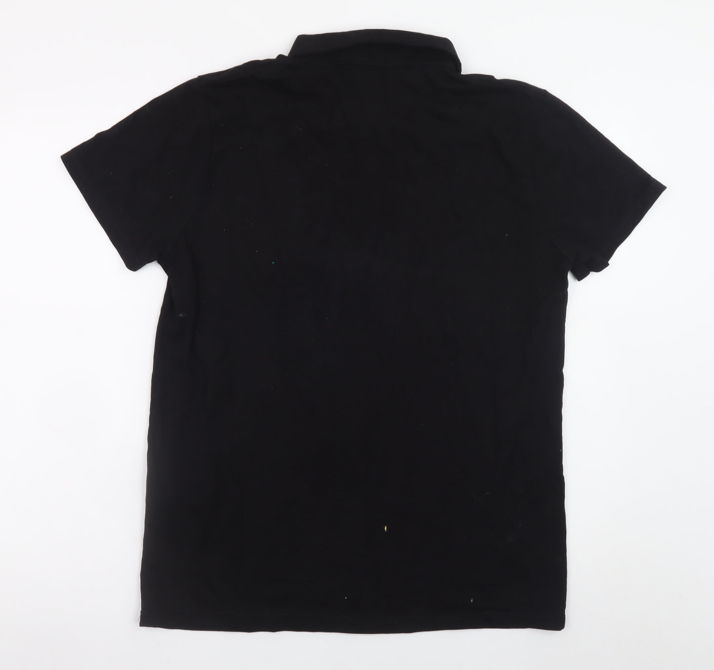 M.I.D.A. Men’s Black Cotton Polo Shirt Size L Casual Classic