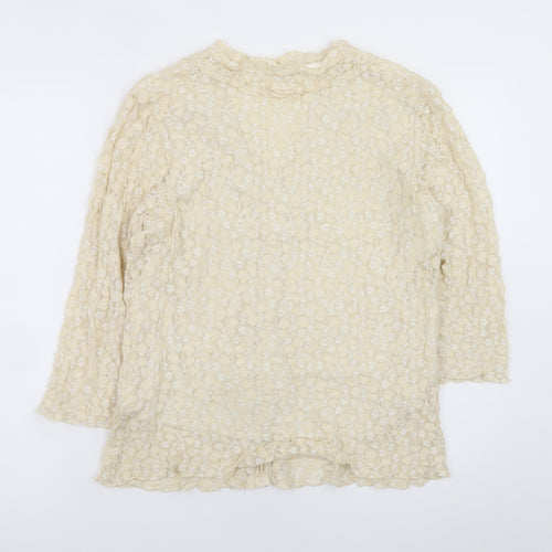 Ayalon Collection Women's Beige Lace Tunic Blouse Size 16