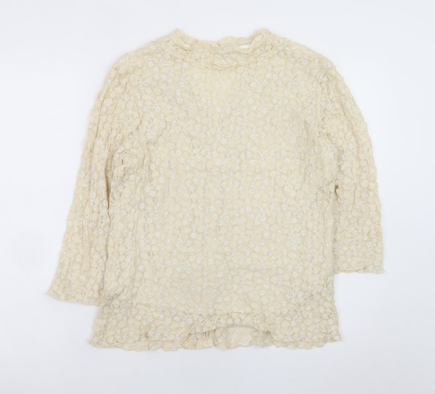 Ayalon Collection Women's Beige Lace Tunic Blouse Size 16