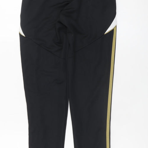 Adidas Teens Black Jogger Trousers 12 Plus with Gold Stripes