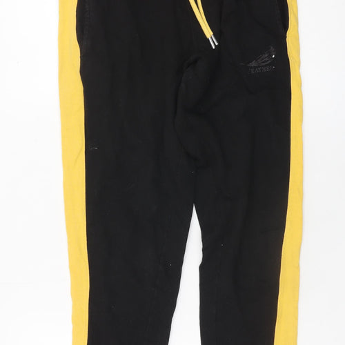 Feathers Men's Black Jogger Trousers M Casual Elastic Waist