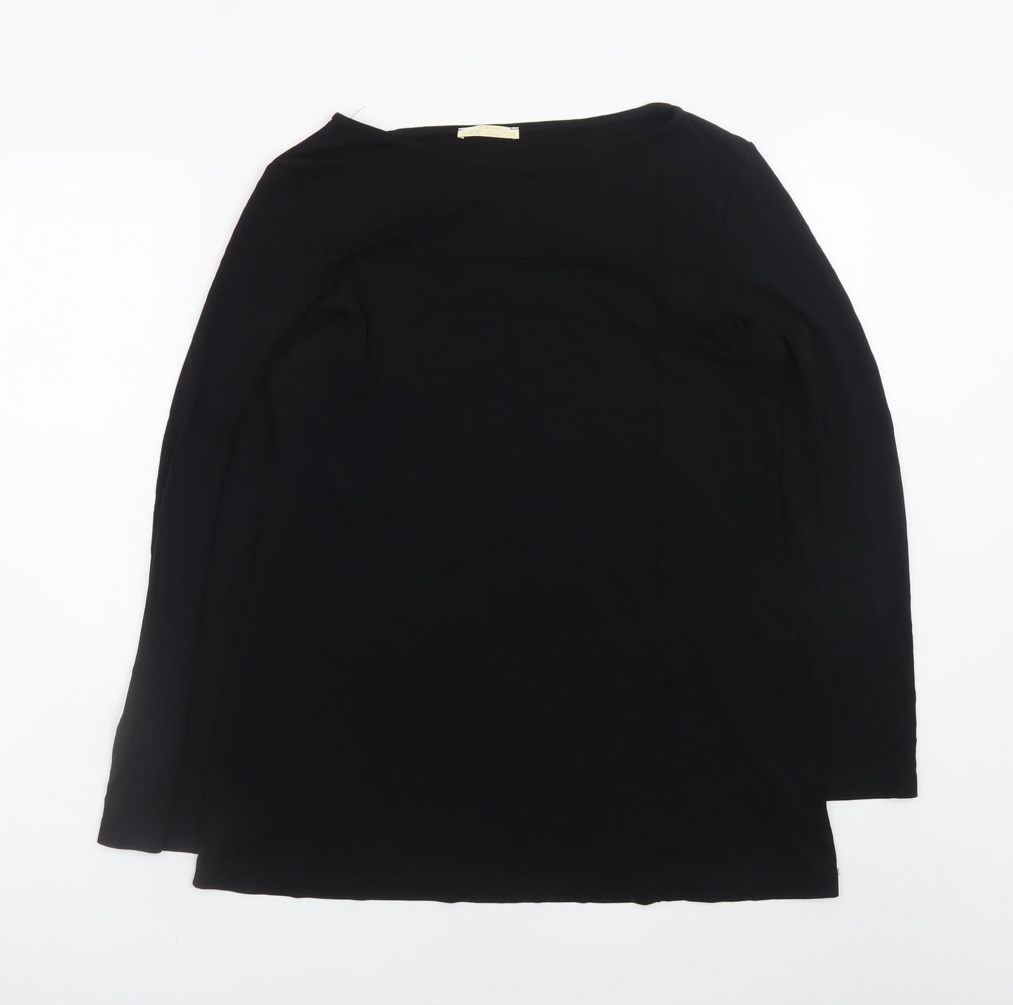 St. Bernard Women Black Size 12 Shift Dress Long Sleeve
