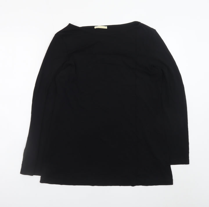St. Bernard Women Black Size 12 Shift Dress Long Sleeve