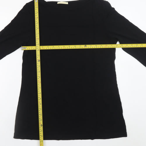 St. Bernard Women Black Size 12 Shift Dress Long Sleeve