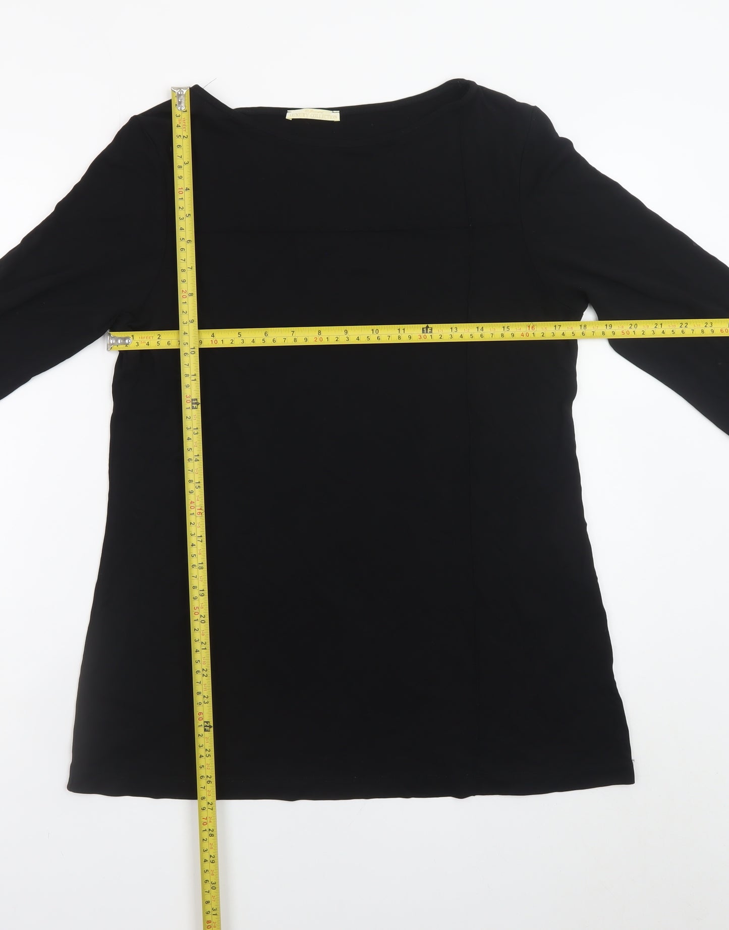 St. Bernard Women Black Size 12 Shift Dress Long Sleeve