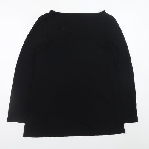 St. Bernard Women Black Size 12 Shift Dress Long Sleeve