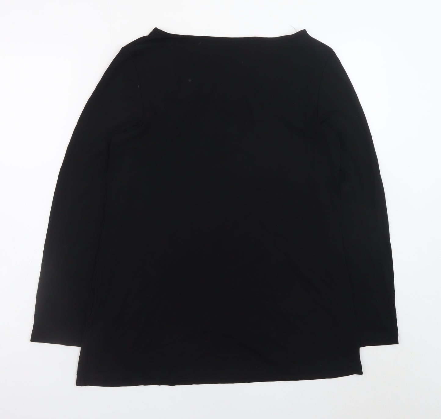 St. Bernard Women Black Size 12 Shift Dress Long Sleeve