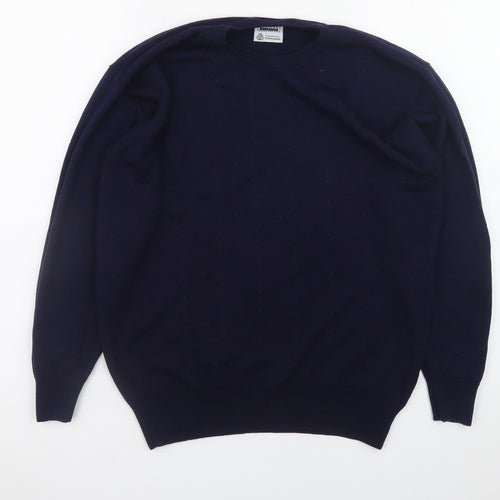 First Avenue Classics Women's Blue Wool Crew Neck Jumper Size 14