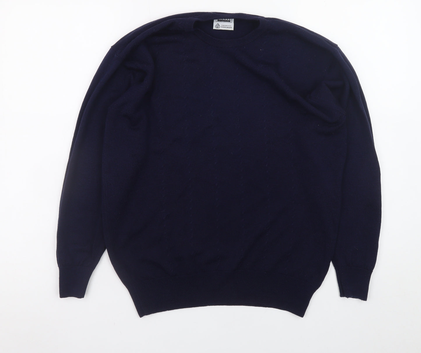 First Avenue Classics Women's Blue Wool Crew Neck Jumper Size 14