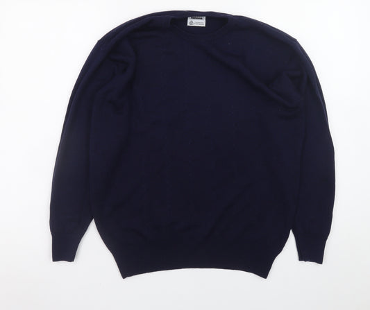 First Avenue Classics Women's Blue Wool Crew Neck Jumper Size 14