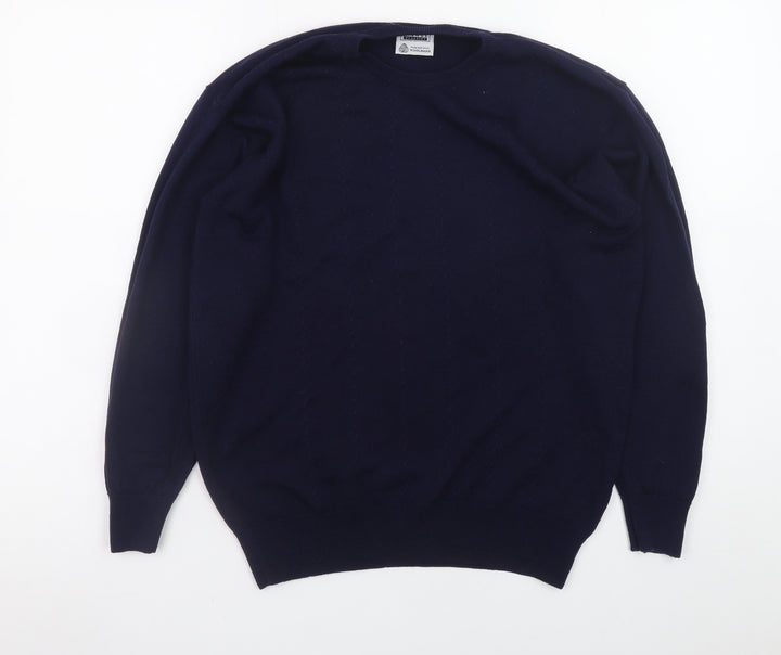First Avenue Classics Women's Blue Wool Crew Neck Jumper Size 14
