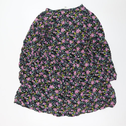Jacqueline de Yong Womens Black Floral Viscose Mini Dress Size 14