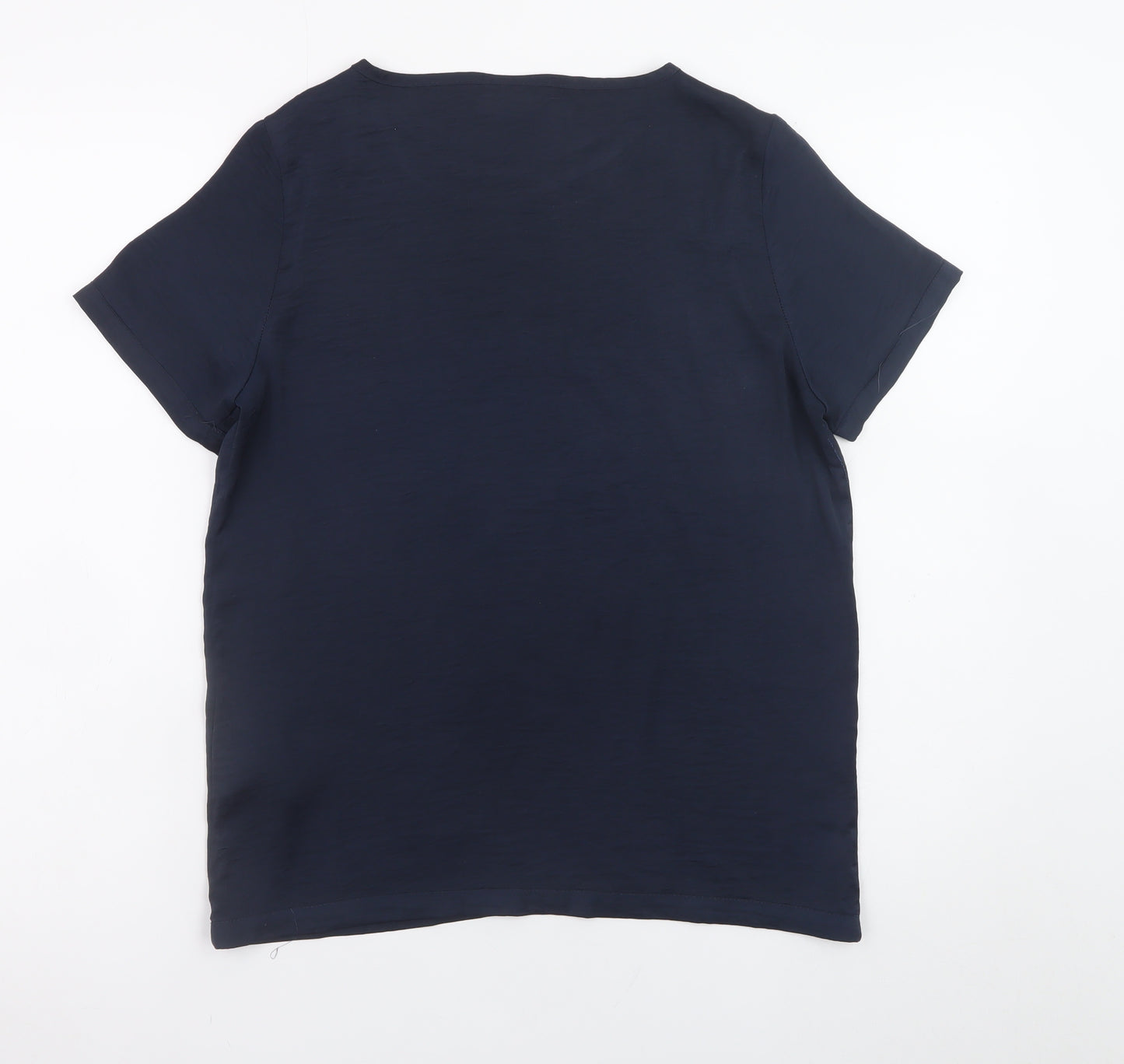 Vila Women's Blue Basic Short Sleeve Polyester T-Shirt XS