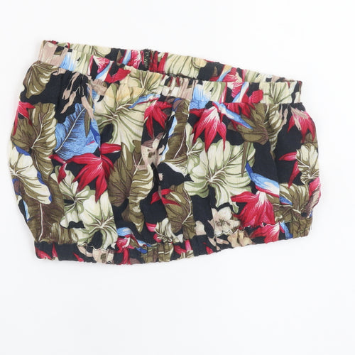Topshop Women’s Multicoloured Floral Cropped Strapless Top Size 8