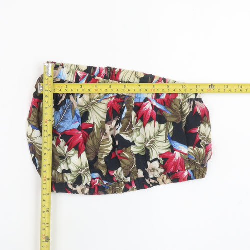 Topshop Women’s Multicoloured Floral Cropped Strapless Top Size 8