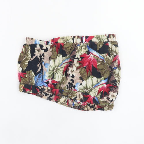 Topshop Women’s Multicoloured Floral Cropped Strapless Top Size 8