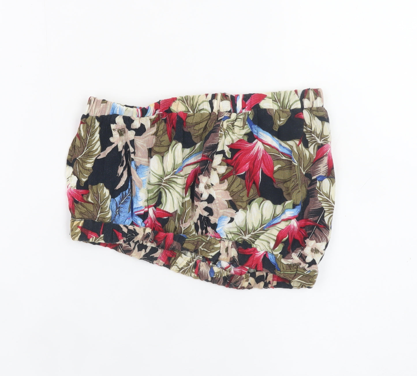 Topshop Women’s Multicoloured Floral Cropped Strapless Top Size 8