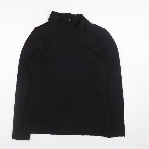 Gallery Women's Black Size 8 Mock Neck Long Sleeve Top