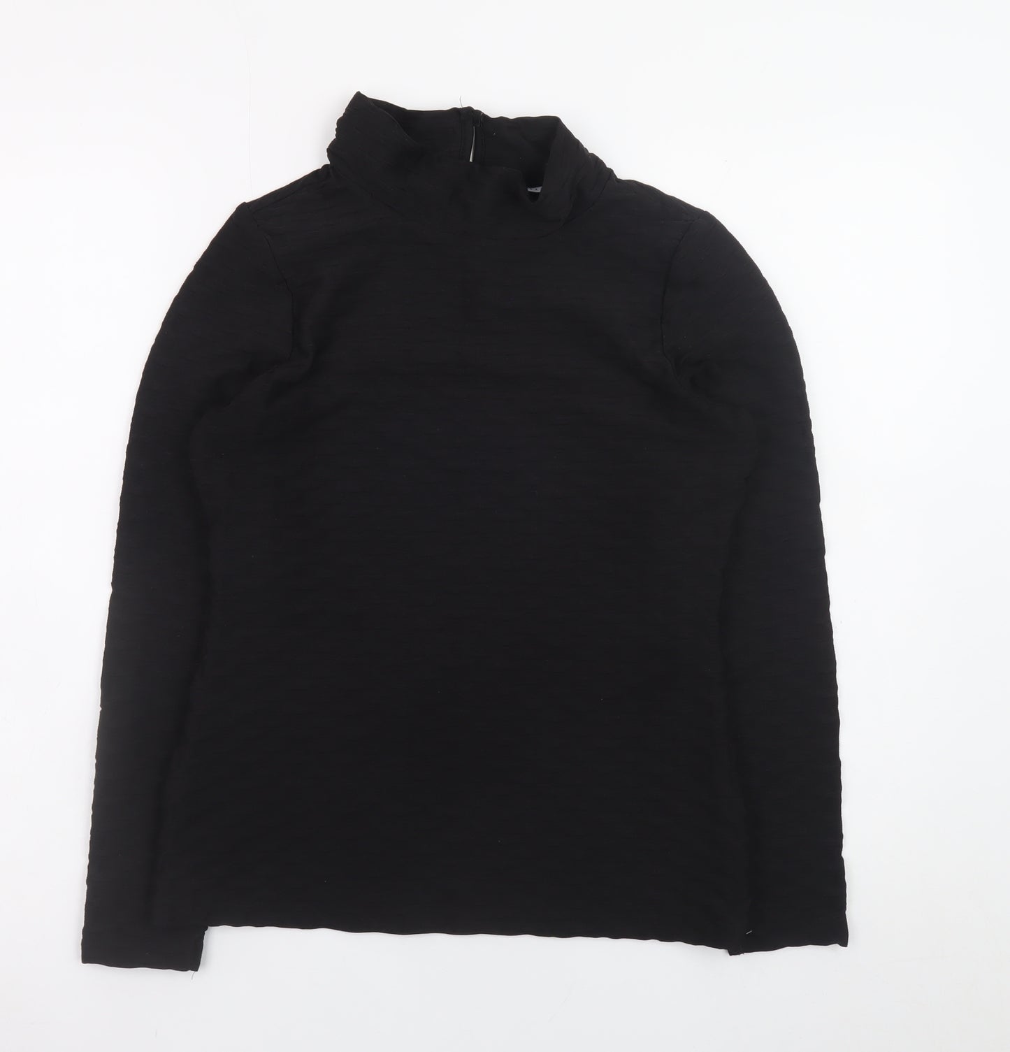 Gallery Women's Black Size 8 Mock Neck Long Sleeve Top