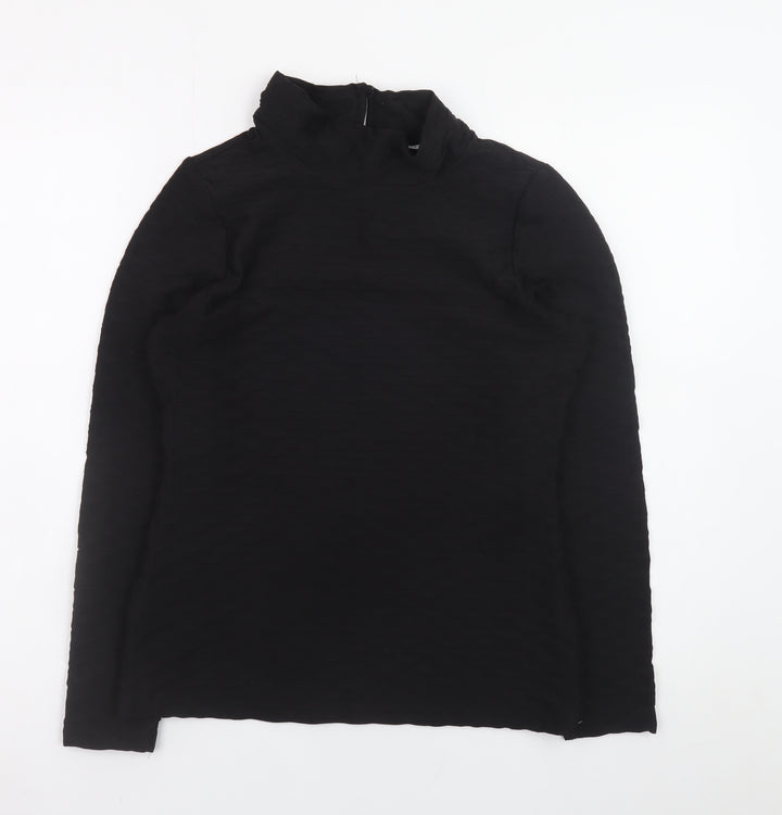 Gallery Women's Black Size 8 Mock Neck Long Sleeve Top