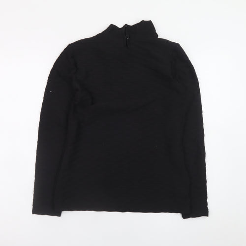 Gallery Women's Black Size 8 Mock Neck Long Sleeve Top