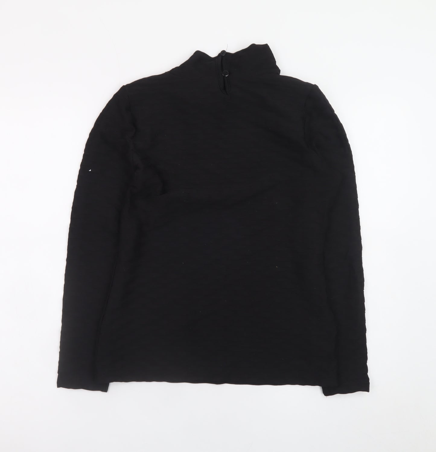 Gallery Women's Black Size 8 Mock Neck Long Sleeve Top